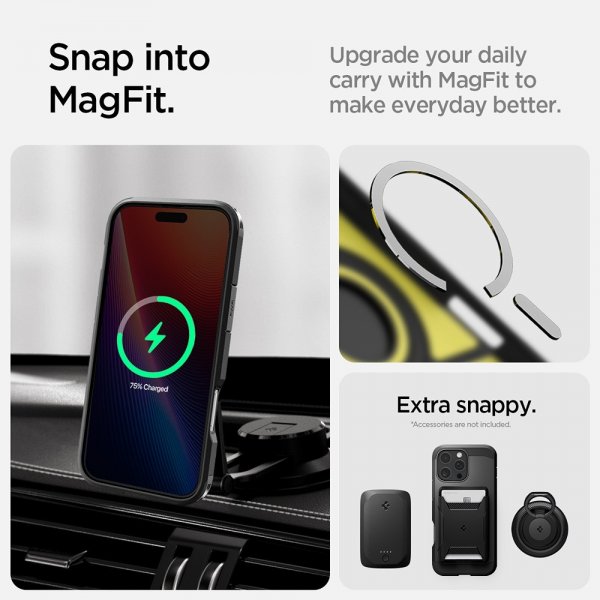 Spigen iPhone 16 Pro Deksel Tough Armor MagFit Svart