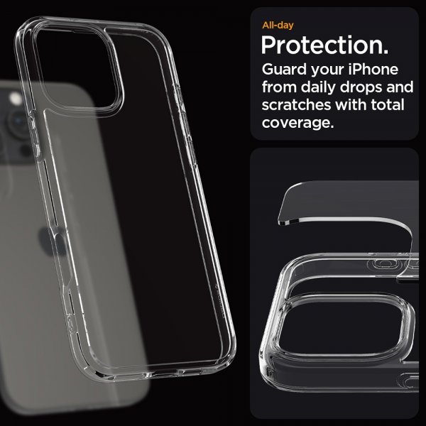 Spigen iPhone 16 Pro Deksel Ultra Hybrid Crystal Clear