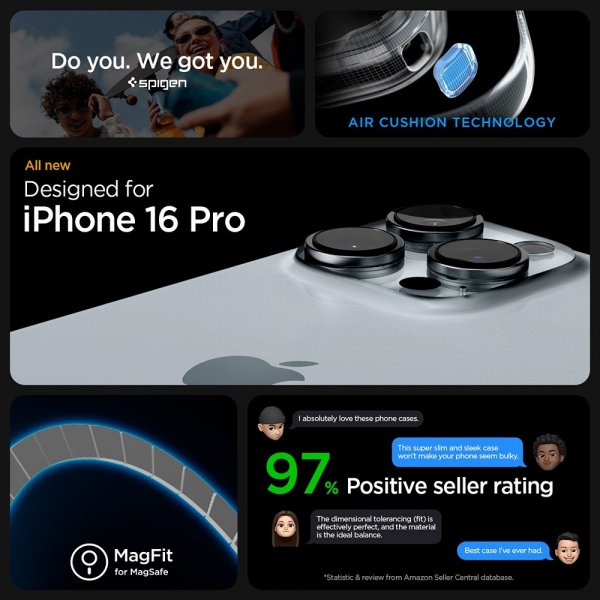 Spigen iPhone 16 Pro Deksel Ultra Hybrid MagFit Hvit