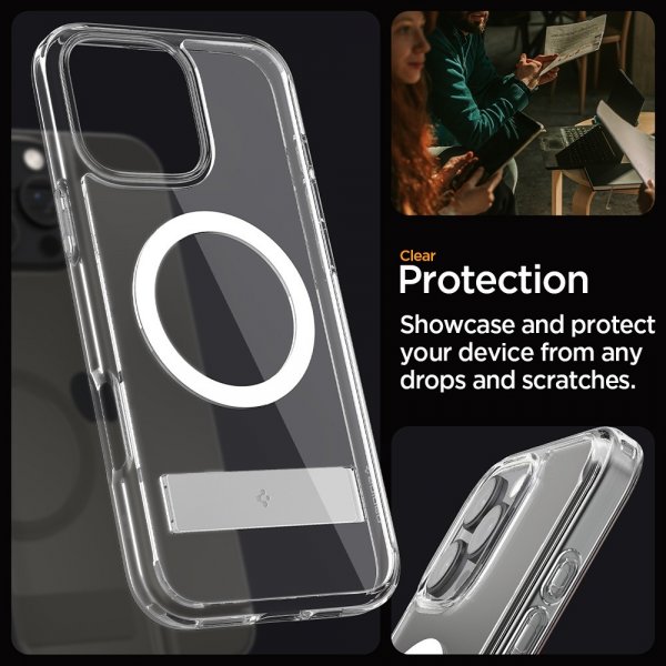 Spigen iPhone 16 Pro Deksel Ultra Hybrid S MagFit Crystal Clear