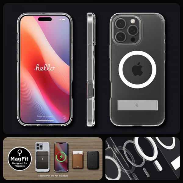 Spigen iPhone 16 Pro Deksel Ultra Hybrid S MagFit Crystal Clear