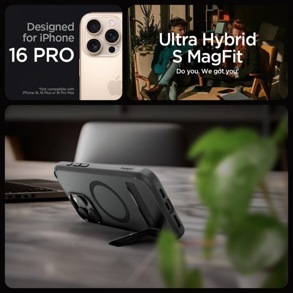 Spigen iPhone 16 Pro Deksel Ultra Hybrid S MagFit Frost Black