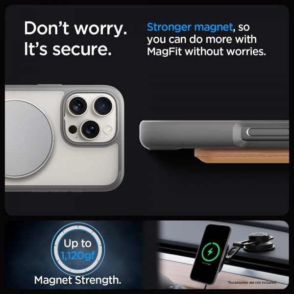 Spigen iPhone 16 Pro Deksel Ultra Hybrid S MagFit Frost Gray