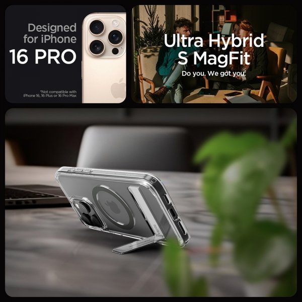 Spigen iPhone 16 Pro Deksel Ultra Hybrid S MagFit Graphite