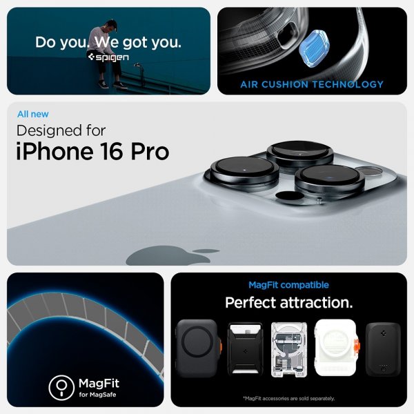 Spigen iPhone 16 Pro Deksel Ultra Hybrid T MagFit Frost Black
