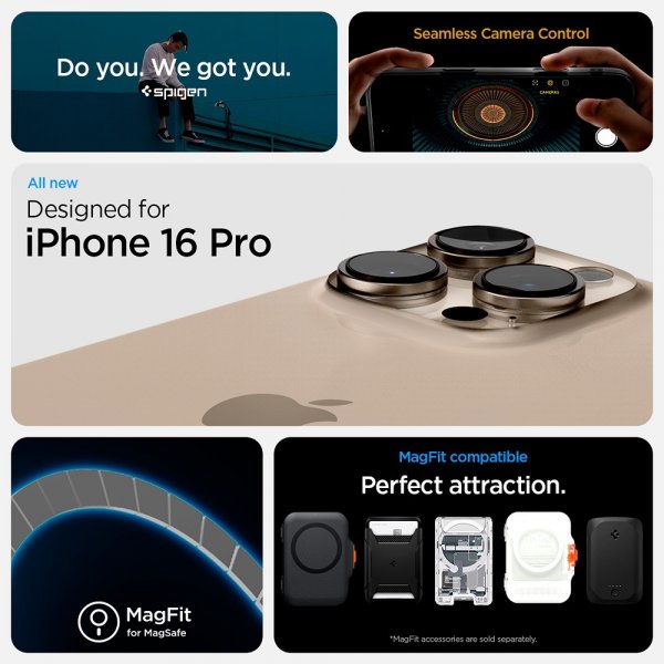 Spigen iPhone 16 Pro Deksel Ultra Hybrid T MagFit Frost Black