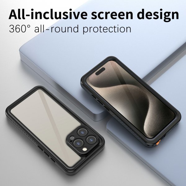 Redpepper iPhone 16 Pro Deksel Vanntett IP68 Svart