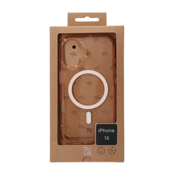 Rvelon iPhone 16 Deksel Glitter MagSafe Gull