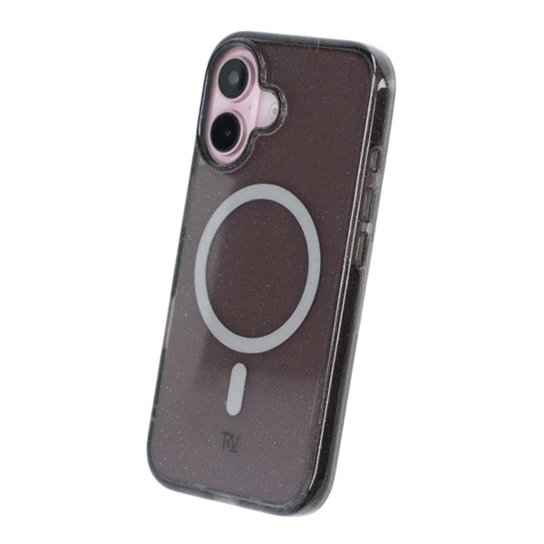 Rvelon iPhone 16 Deksel Glitter MagSafe Svart