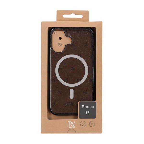 Rvelon iPhone 16 Deksel Glitter MagSafe Svart