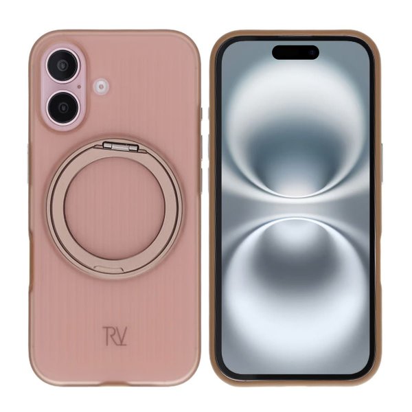 Rvelon iPhone 16 Deksel Roterbart Stativ Brun