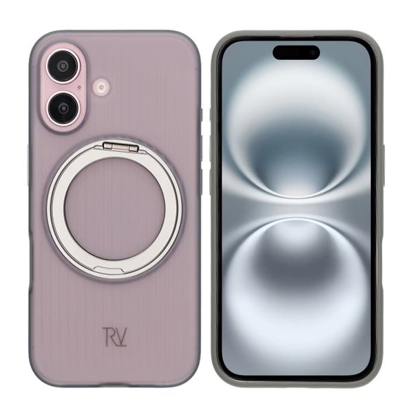 Rvelon iPhone 16 Deksel Roterbart Stativ Grå