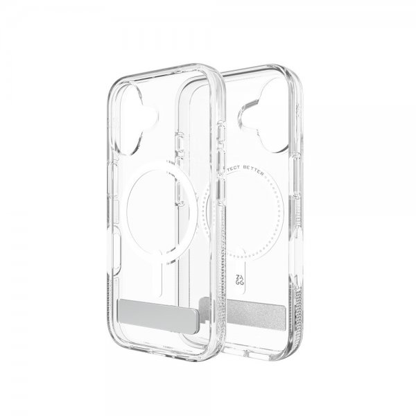 Zagg iPhone 16 Deksel Crystal Palace Snap Kickstand Transparent