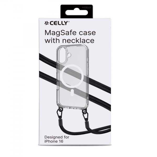 Celly iPhone 16 Deksel Freedom Necklace MagSafe Transparent