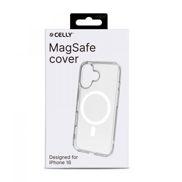Celly iPhone 16 Deksel GELSKINMAG MagSafe Klar Hvit