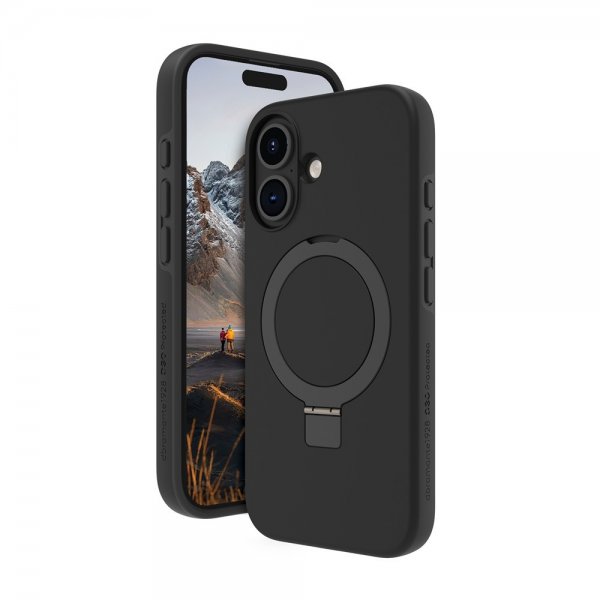 dbramante1928 iPhone 16 Deksel Iceland Ultra D3O MagSafe Kickstand Svart