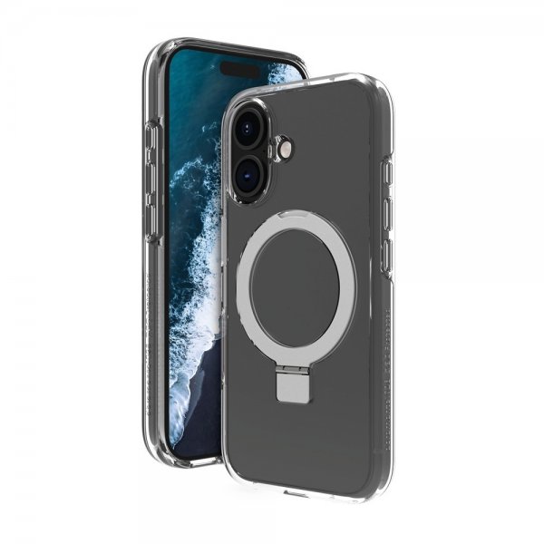 dbramante1928 iPhone 16 Deksel Iceland Ultra D3O MagSafe Kickstand Transparent