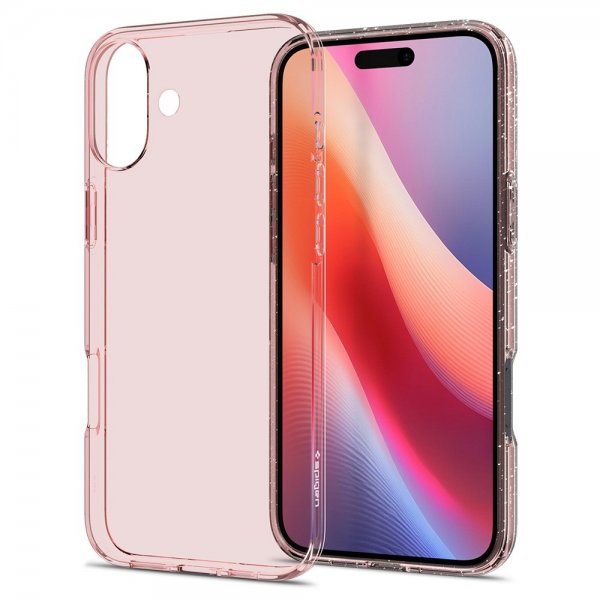 Spigen iPhone 16 Deksel Liquid Crystal Glitter Rose Quartz