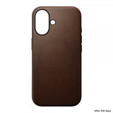 Nomad iPhone 16 Deksel Modern Leather Case Brun