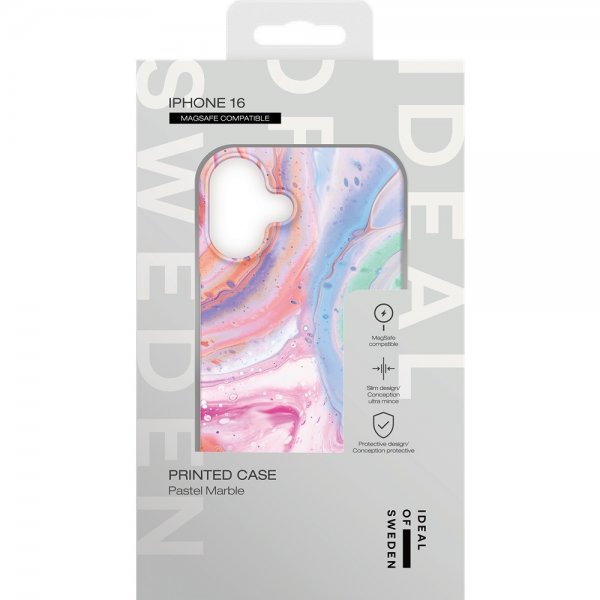 Ideal of Sweden iPhone 16 Deksel Printed Case MagSafe Pastel Marble