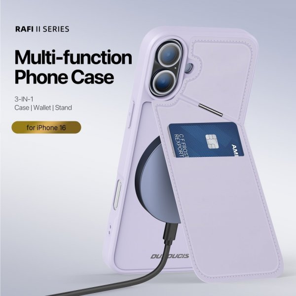 Dux Ducis iPhone 16 Deksel Rafi II Series MagSafe Lilla