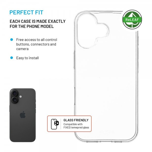 Fixed iPhone 16 Deksel ReStory Transparent
