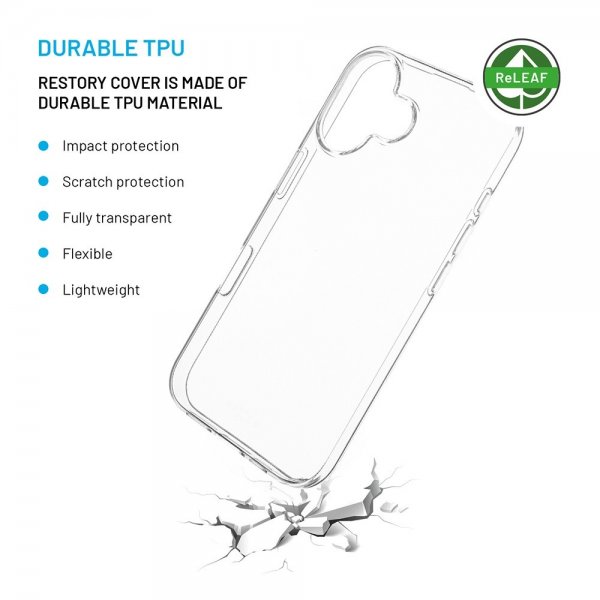 Fixed iPhone 16 Deksel ReStory Transparent