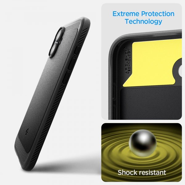 Spigen iPhone 16 Deksel Rugged Armor MagFit Matte Black