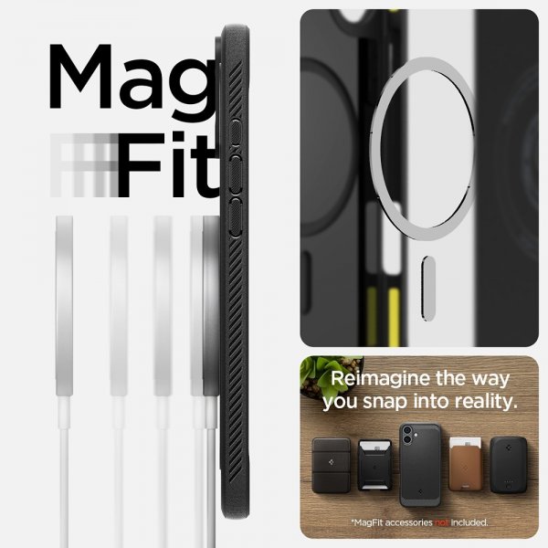 Spigen iPhone 16 Deksel Rugged Armor MagFit Matte Black