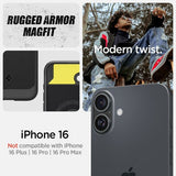 Spigen iPhone 16 Deksel Rugged Armor MagFit Matte Black