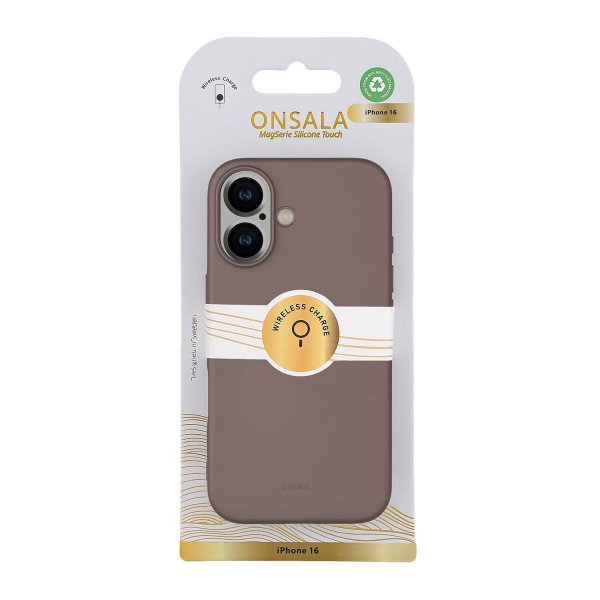 Onsala iPhone 16 Deksel Silicone Touch Chocolate