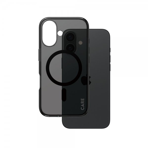 CARE by PanzerGlass iPhone 16 Deksel Smokey MagSafe Svart