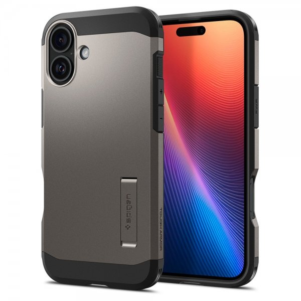 Spigen iPhone 16 Deksel Tough Armor MagFit Gunmetal