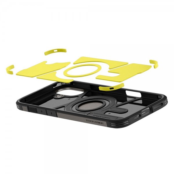 Spigen iPhone 16 Deksel Tough Armor MagFit Gunmetal