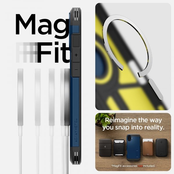 Spigen iPhone 16 Deksel Tough Armor MagFit Navy Blue