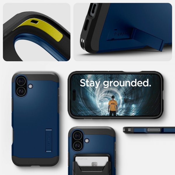 Spigen iPhone 16 Deksel Tough Armor MagFit Navy Blue