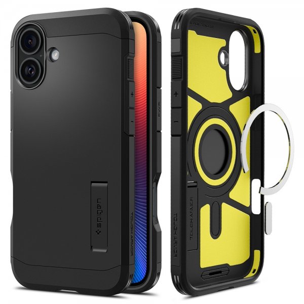 Spigen iPhone 16 Deksel Tough Armor MagFit Svart