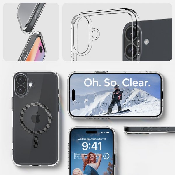 Spigen iPhone 16 Deksel Ultra Hybrid MagFit Carbon Fiber
