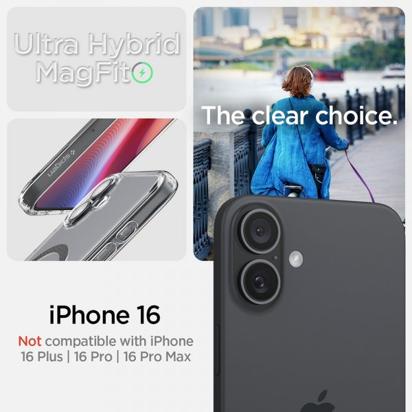 Spigen iPhone 16 Deksel Ultra Hybrid MagFit Carbon Fiber