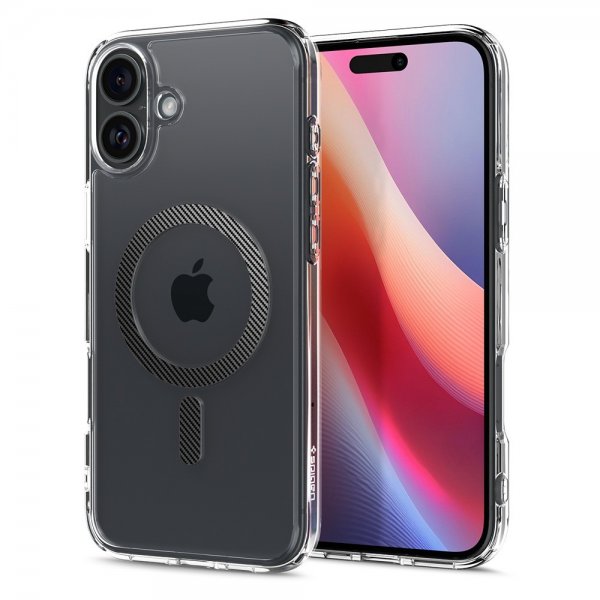 Spigen iPhone 16 Deksel Ultra Hybrid MagFit Carbon Fiber