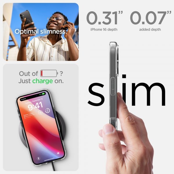 Spigen iPhone 16 Deksel Ultra Hybrid MagFit Carbon Fiber