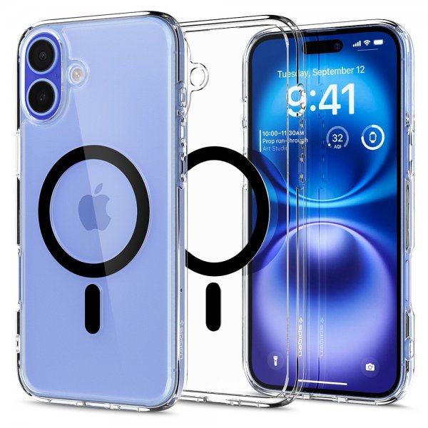 Spigen iPhone 16 Deksel Ultra Hybrid MagFit Svart