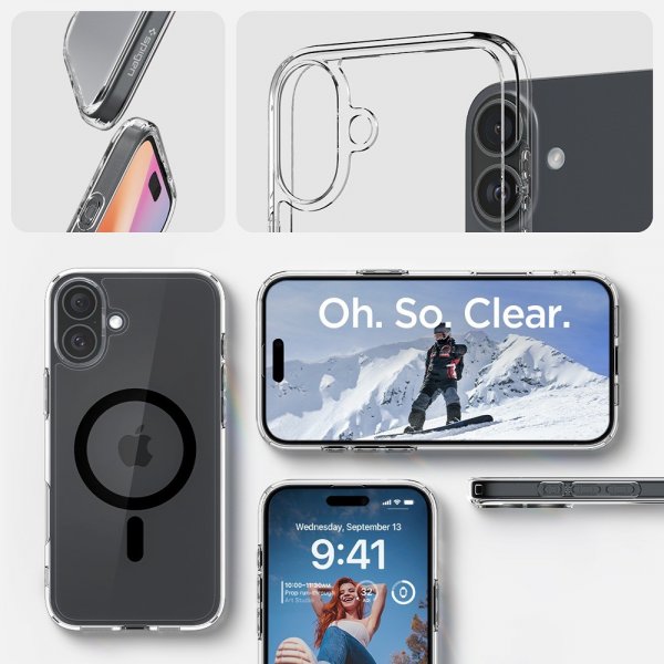 Spigen iPhone 16 Deksel Ultra Hybrid MagFit Svart