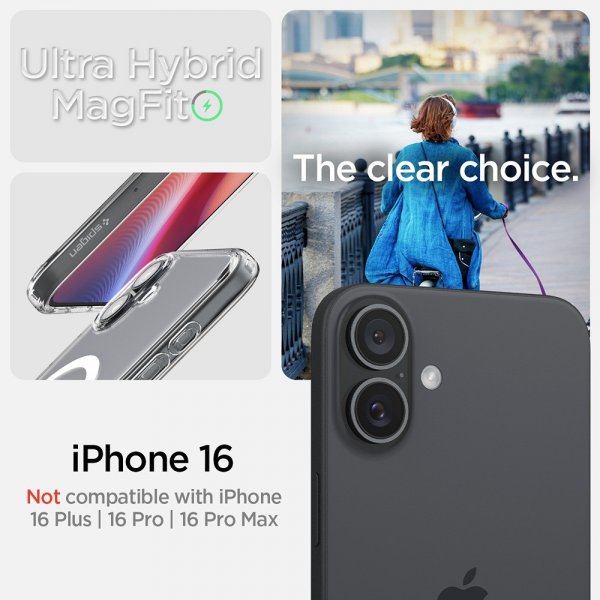 Spigen iPhone 16 Deksel Ultra Hybrid MagFit Hvit
