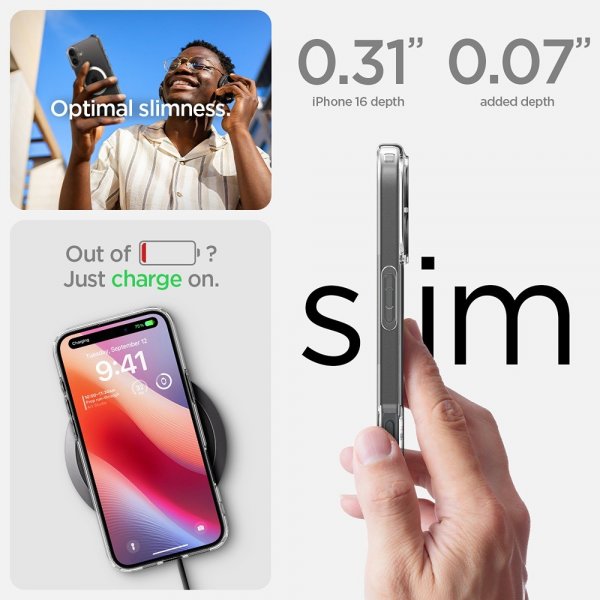 Spigen iPhone 16 Deksel Ultra Hybrid MagFit Hvit