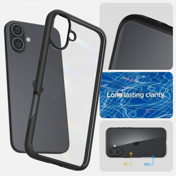 Spigen iPhone 16 Deksel Ultra Hybrid Matte Svart