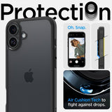 Spigen iPhone 16 Deksel Ultra Hybrid Matte Svart