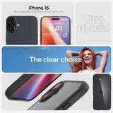 Spigen iPhone 16 Deksel Ultra Hybrid Matte Svart