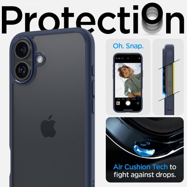 Spigen iPhone 16 Deksel Ultra Hybrid Navy Blue