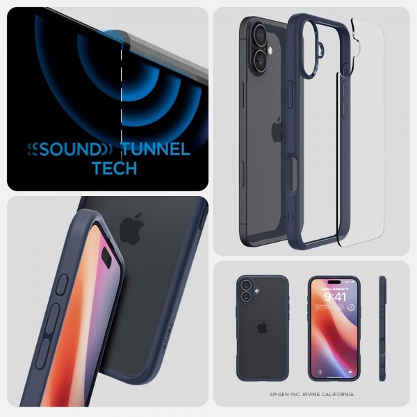 Spigen iPhone 16 Deksel Ultra Hybrid Navy Blue